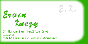 ervin knezy business card